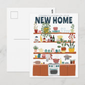 GEFELICITEERD NIEUW THUIS VERHUIZING Cute Kitchen Briefkaart (Voorkant / Achterkant)