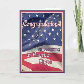 Gefeliciteerd - Nieuwe Amerikaanse burger + vlag Kaart
