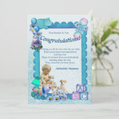 Gefeliciteerd Nieuwe Baby BOY Kaart (Staand voorkant)