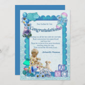 Gefeliciteerd Nieuwe Baby BOY Kaart (Voorkant / Achterkant)