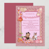 Gefeliciteerd, nieuwe Baby Girl Kaart (Voorkant / Achterkant)