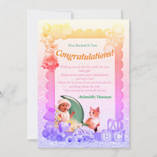 Gefeliciteerd, nieuwe Baby Girl Kaart