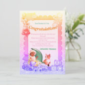 Gefeliciteerd, nieuwe Baby Girl Kaart (Staand voorkant)