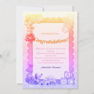Gefeliciteerd, nieuwe Baby Girl Kaart