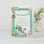 Gefeliciteerd, nieuwe Baby Girl Kaart (Staand voorkant)