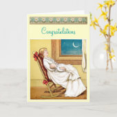 Gefeliciteerd Nieuwe Baby Kaart (Gele Bloem)