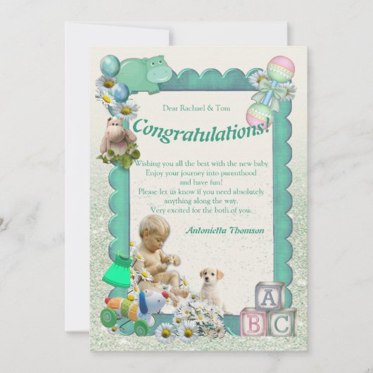 Gefeliciteerd Nieuwe Baby Kaart (Voorkant)