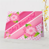 Gefeliciteerd nieuwe baby kaart (Gele Bloem)