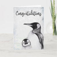 Gefeliciteerd Nieuwe Baby Mama Penguin Winter Snow