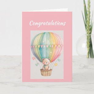 Gefeliciteerd Nieuwe Baby Meisje Schattige Teddybe Kaart