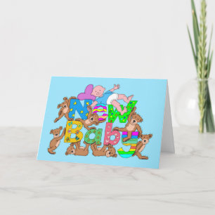 Gefeliciteerd nieuwe baby met teddyberen kaart