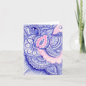 Gefeliciteerd Nieuwe Baby Moeder Damask Indiase Ma Kaart (Voorkant)