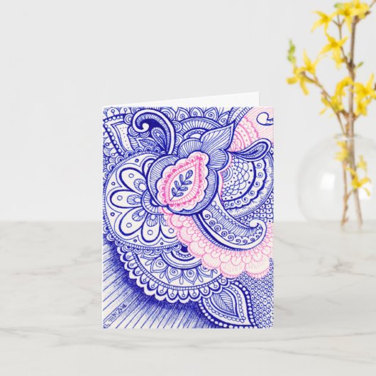 Gefeliciteerd Nieuwe Baby Moeder Damask Indiase Ma Kaart (Gele Bloem)