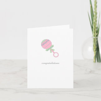 Gefeliciteerd Nieuwe Baby Shower Kaart Baby Rammel