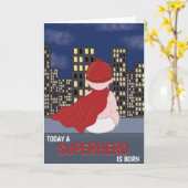 Gefeliciteerd Nieuwe Baby Superheld Born Kaart (Gele Bloem)