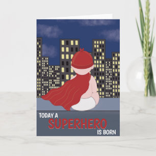Gefeliciteerd Nieuwe Baby Superheld Born Kaart