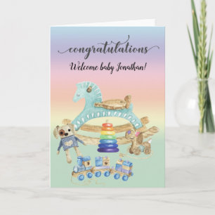 Gefeliciteerd Nieuwe Baby Toys Shower - Aangepast Kaart