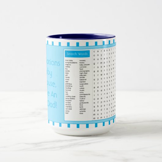 Gefeliciteerd Nieuwe Baby Word Game Mok (Midden)