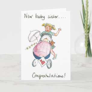 Gefeliciteerd, nieuwe baby zuster! kaart