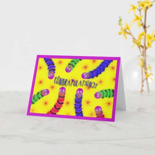 Gefeliciteerd nieuwe babykleding Fuzzies Kaart (Gele Bloem)