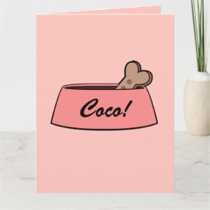 Gefeliciteerd Nieuwe Dog Name  Bowl Kaart