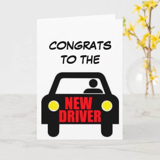 Gefeliciteerd nieuwe driver kaart (Gele Bloem)