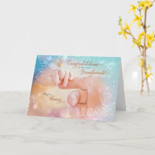 Gefeliciteerd nieuwe grootouders Tender Blessenaar Kaart (Gele Bloem)