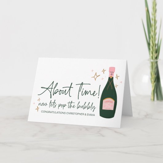 Gefeliciteerd Nieuwe heer en mevrouw Verloving bru Kaart (Voorkant)