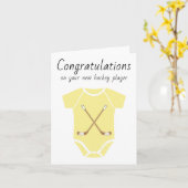 Gefeliciteerd Nieuwe Hockey Baby Unisex Geel Kaart (Gele Bloem)
