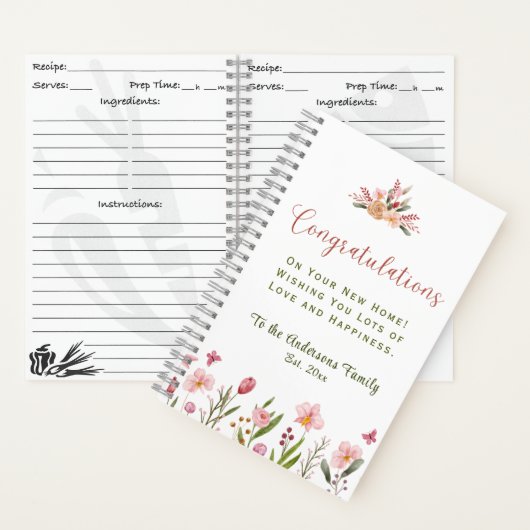 Gefeliciteerd Nieuwe Home Familienaam Jaar Recept Notitieboek (Binnen)
