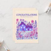 GEFELICITEERD Nieuwe Home Housewarming Boerderij Kaart (Voorkant / Achterkant in situ)