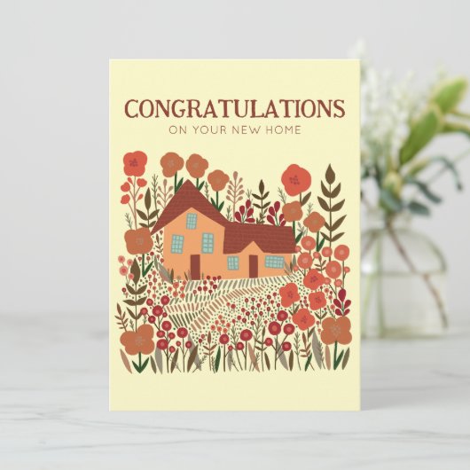 GEFELICITEERD Nieuwe Home Housewarming Boerderij Kaart (Staand voorkant)