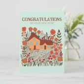 GEFELICITEERD Nieuwe Home Housewarming Boerderij Kaart (Staand voorkant)