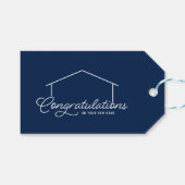 Gefeliciteerd Nieuwe Home Silhouet Bewerkbare kleu Cadeaulabel (Voorkant (Horizontaal))