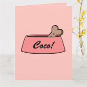 Gefeliciteerd Nieuwe Hondennaam  Bowl Kaart (Gele Bloem)