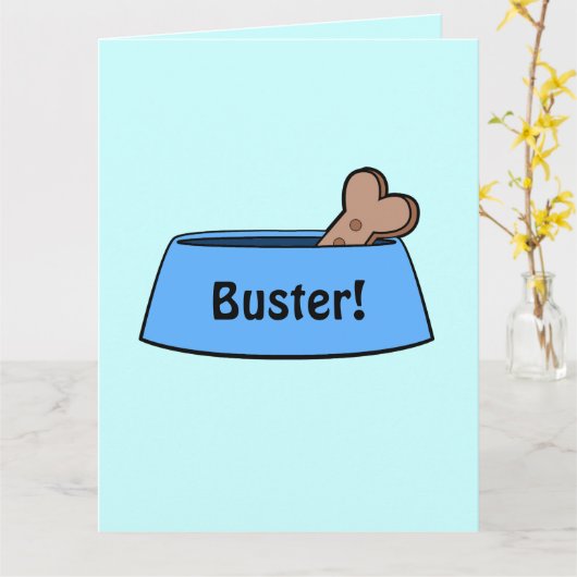 Gefeliciteerd Nieuwe Hondennaam  Bowl Kaart (Gele Bloem)