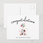 Gefeliciteerd Nieuwe Huiseigenaar Balloon Real Est Briefkaart (Voorkant / Achterkant)
