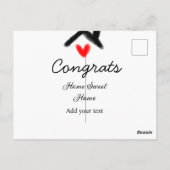 Gefeliciteerd nieuwe huiseigenaar onroerend goed i briefkaart (Achterkant)