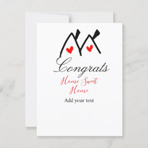 Gefeliciteerd nieuwe huiseigenaar onroerend goed i briefkaart