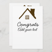 Gefeliciteerd nieuwe huiseigenaar onroerend goed i kaart (Voorkant / Achterkant)