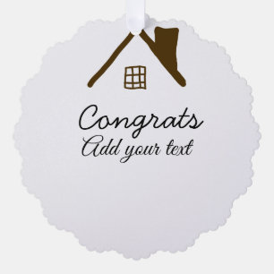 Gefeliciteerd nieuwe huiseigenaar onroerend goed i ornament kaart