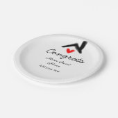 Gefeliciteerd nieuwe huiseigenaar onroerend goed i papieren bordje (Gekanteld)