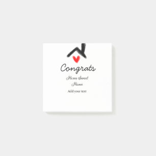 Gefeliciteerd nieuwe huiseigenaar onroerend goed i post-it® notes