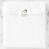 Gefeliciteerd nieuwe huiseigenaar onroerend goed i ronde sticker (Tas)