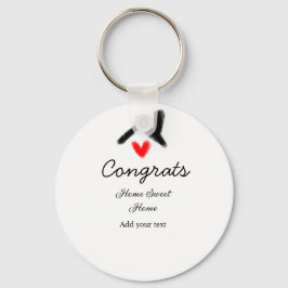 Gefeliciteerd nieuwe huiseigenaar onroerend goed i sleutelhanger