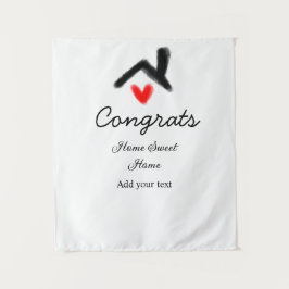 Gefeliciteerd nieuwe huiseigenaar onroerend goed i wandkleed