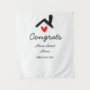Gefeliciteerd nieuwe huiseigenaar onroerend goed i wandkleed