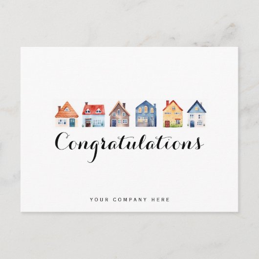 Gefeliciteerd nieuwe huiseigenaar van onroerend go briefkaart (Voorkant)