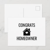 Gefeliciteerd Nieuwe Huiseigenaar Vastgoed Briefkaart (Voorkant / Achterkant)