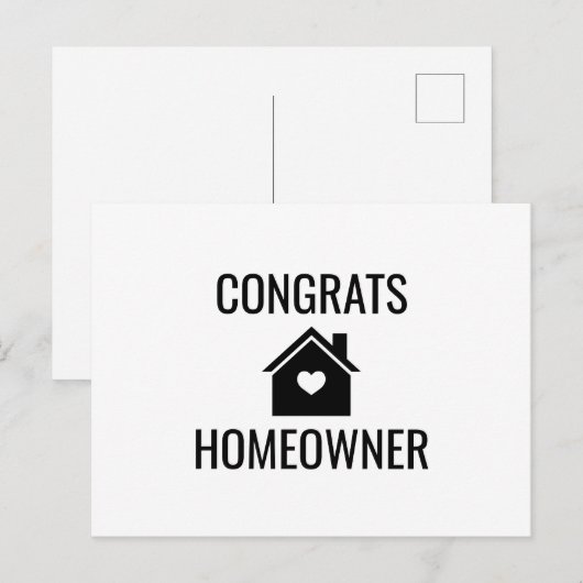 Gefeliciteerd Nieuwe Huiseigenaar Vastgoed Briefkaart (Voorkant / Achterkant)